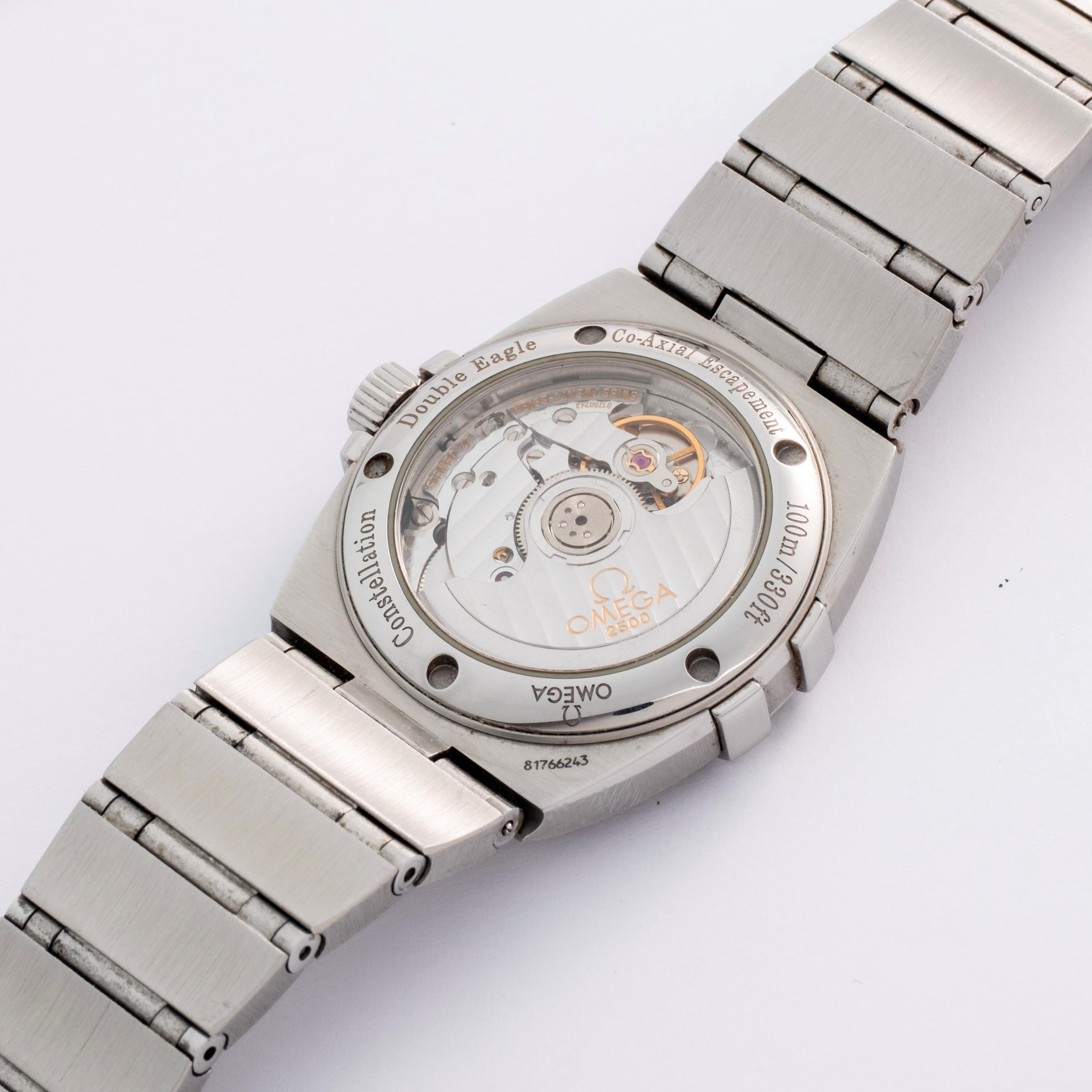 Omega - Constellation Double Eagle ref. 1501.30.00, acciaio con fondello a vista e datario