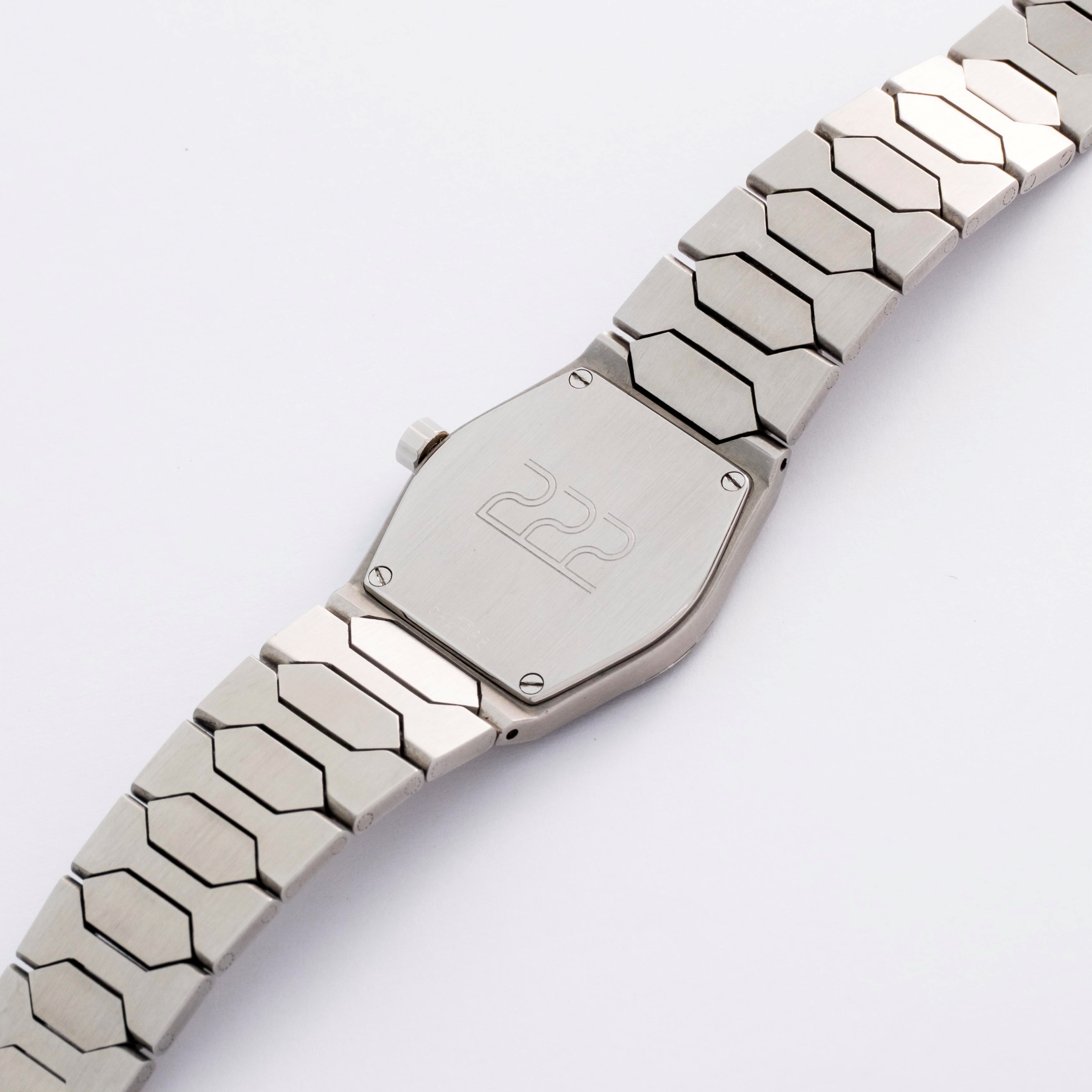Vacheron & Constantin - Lady 222 ref. 60501/411, acciaio e diamanti, quadrante grigio, quarzo