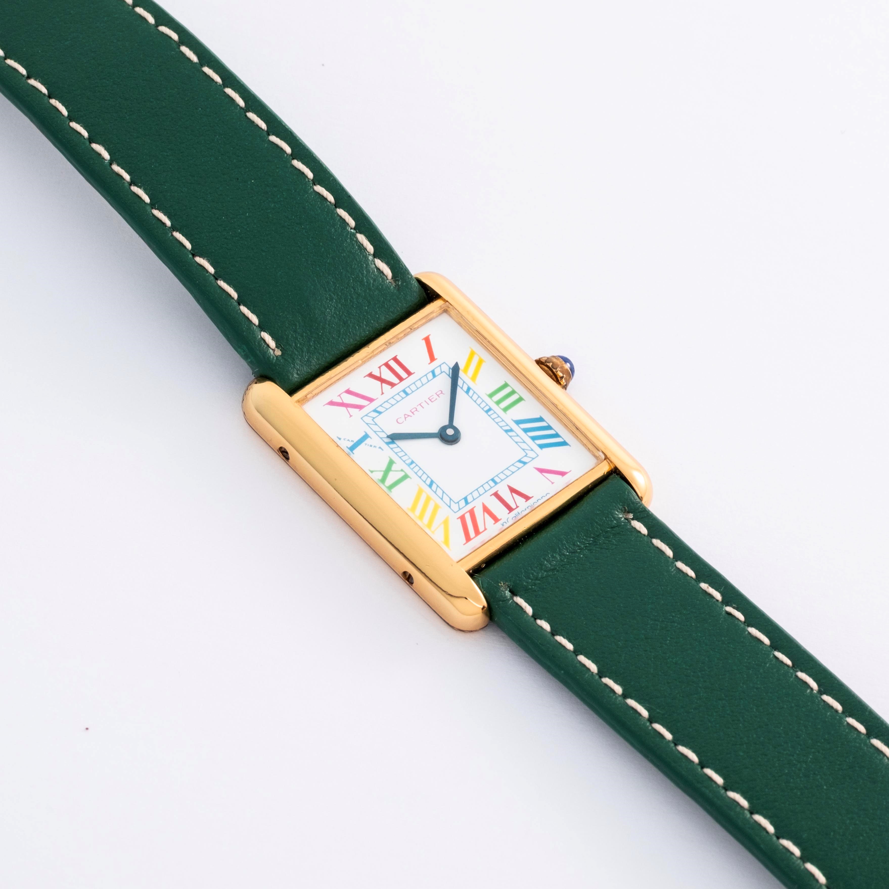 Cartier - Tank La Californienne, orologio da polso con quadrante bianco a numeri romani e calenda...