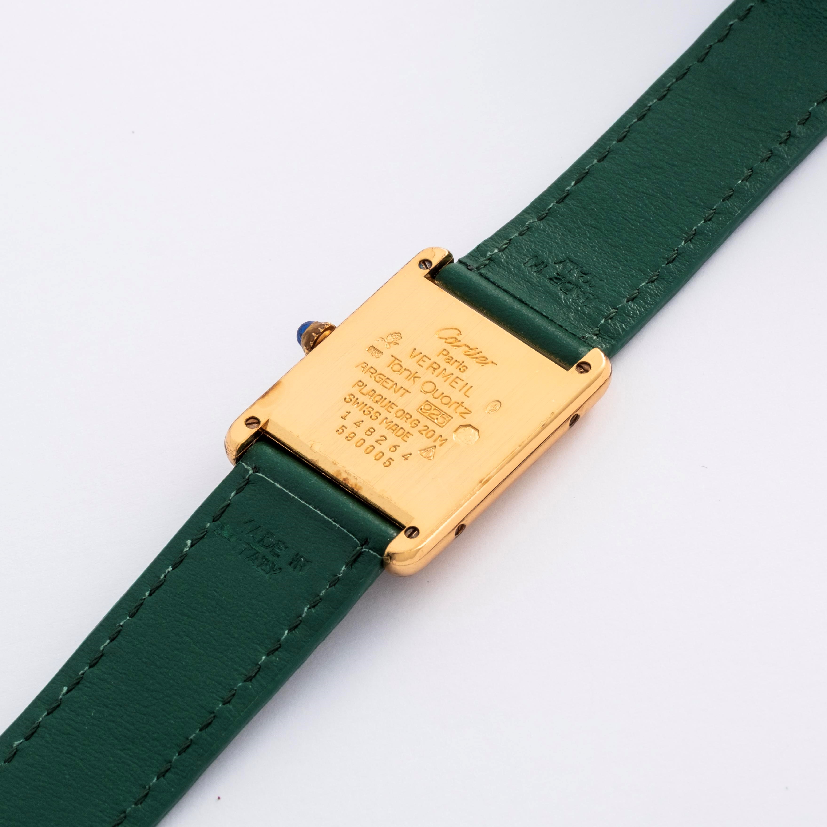 Cartier - Tank La Californienne, orologio da polso con quadrante bianco a numeri romani e calenda...