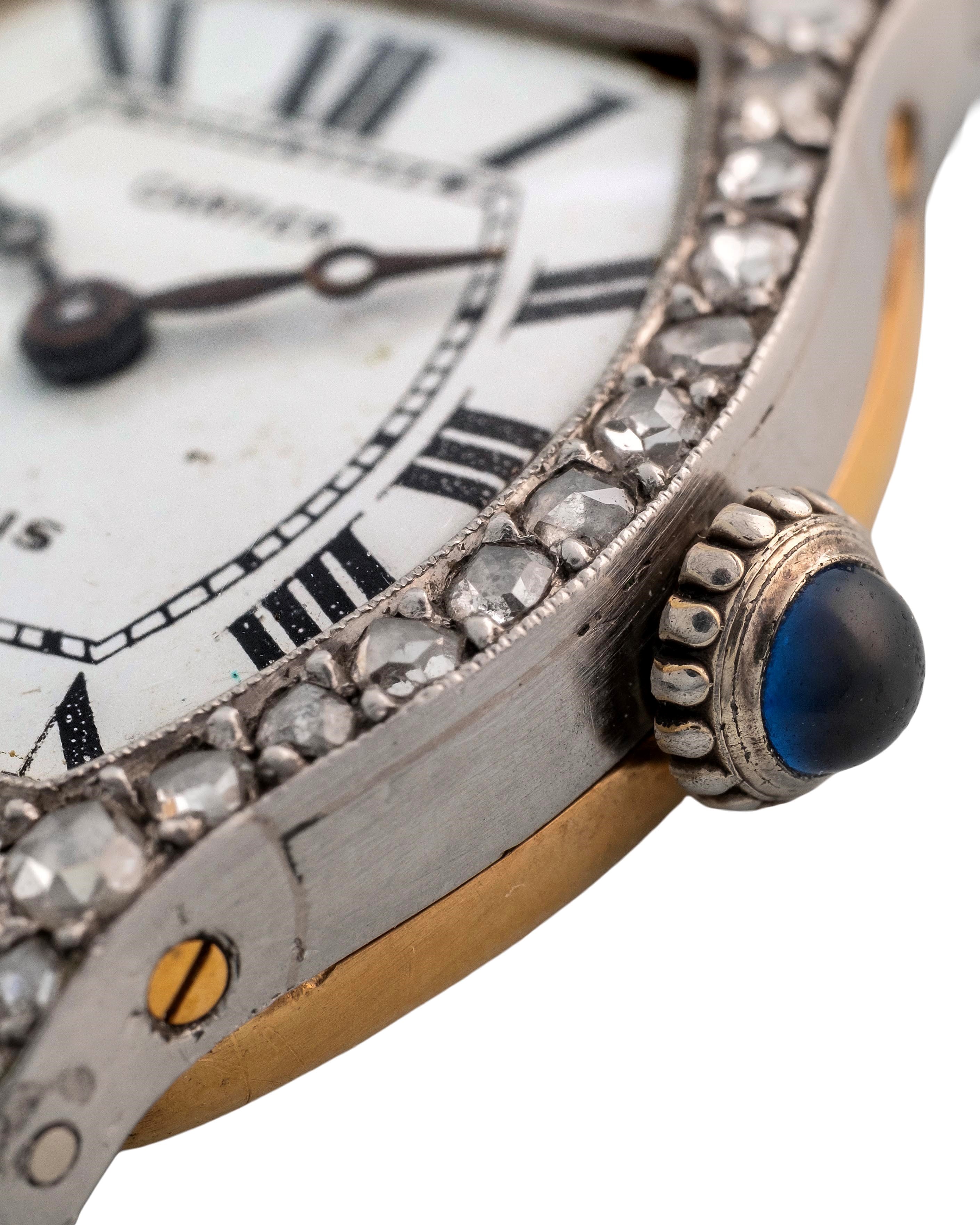 Cartier - Orologio da polso Tortue in oro bianco e oro giallo con diamanti, quadrante bianco, cir...