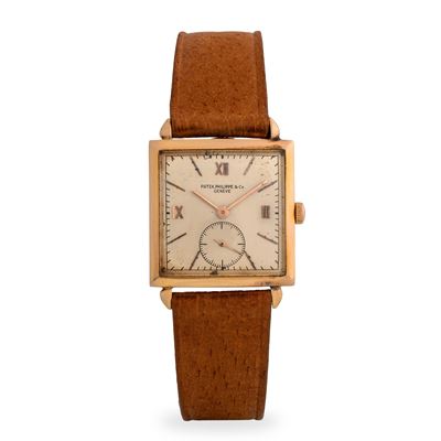 Orologio da polso forma Solo tempo Ref. 1432 in oro rosa 18k, circa 1940