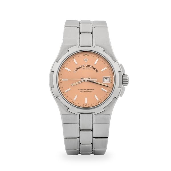 Vacheron &amp; Constantin - Iconico Overseas ref. 42040/423A in acciaio, quadrante salmone con datario al tre, con scatola e garanzia, circa 1998