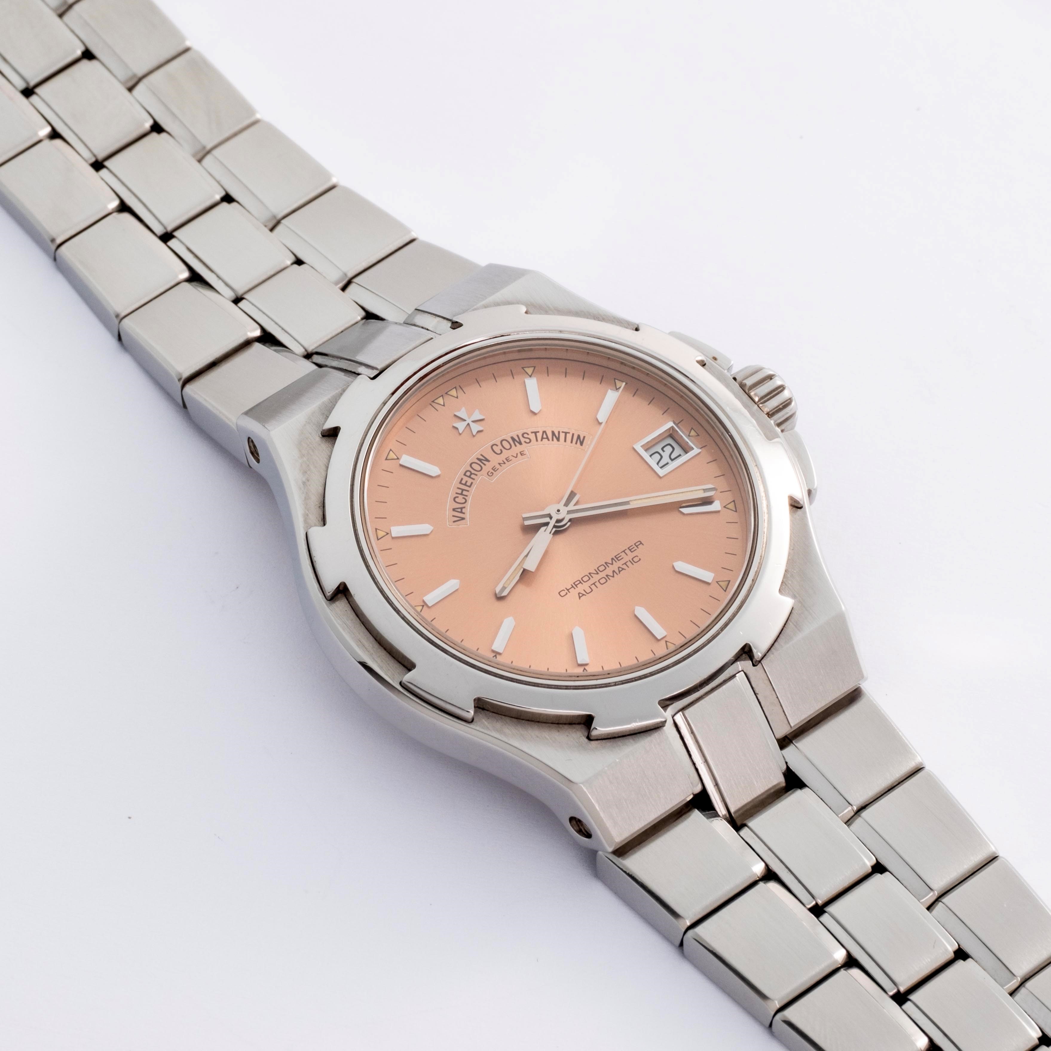 Vacheron & Constantin - Overseas ref. 42040/423A in acciaio con quadrante salmone e datario, circ...