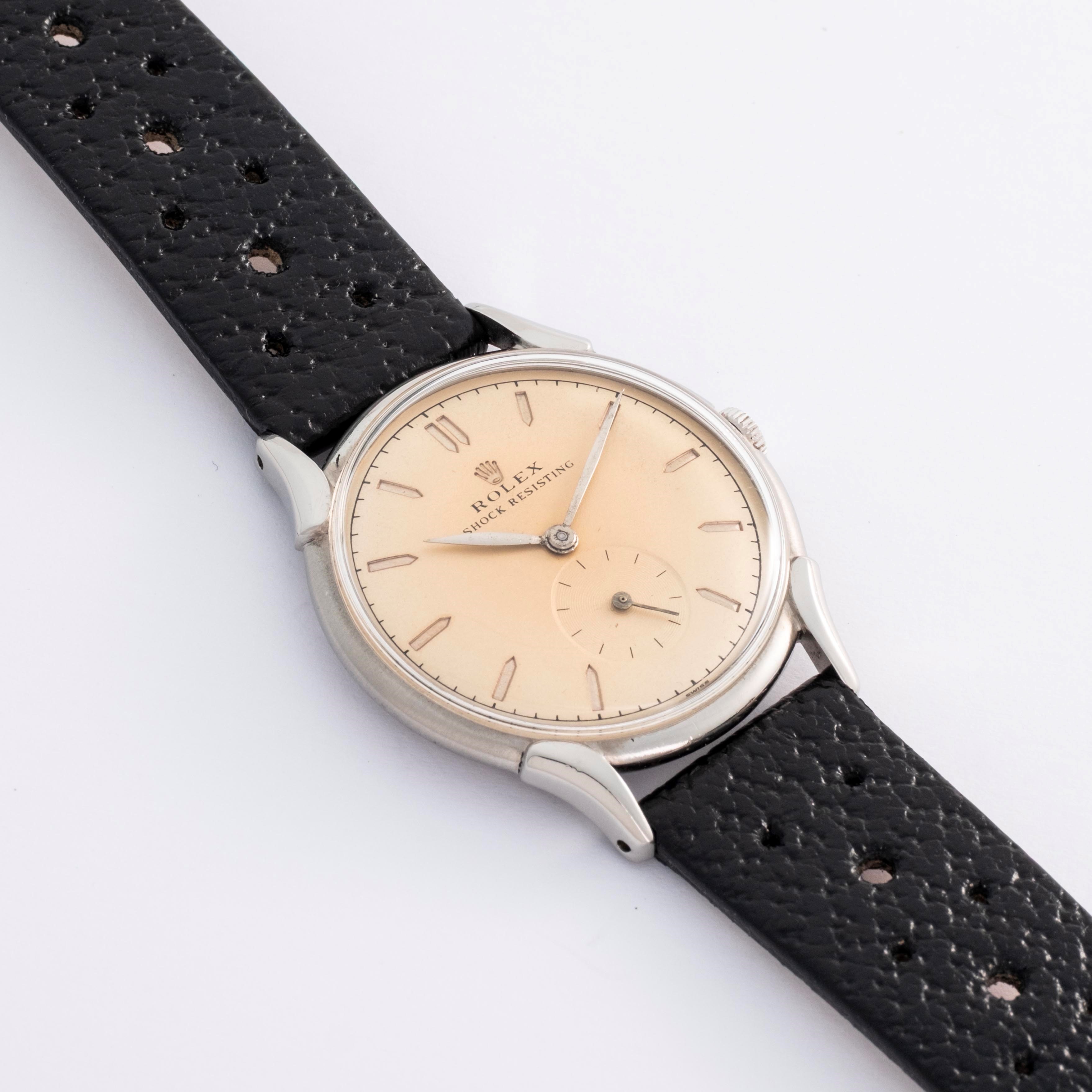 Rolex - Solo Tempo ref. 4498, acciaio, quadrante argenté con piccoli secondi