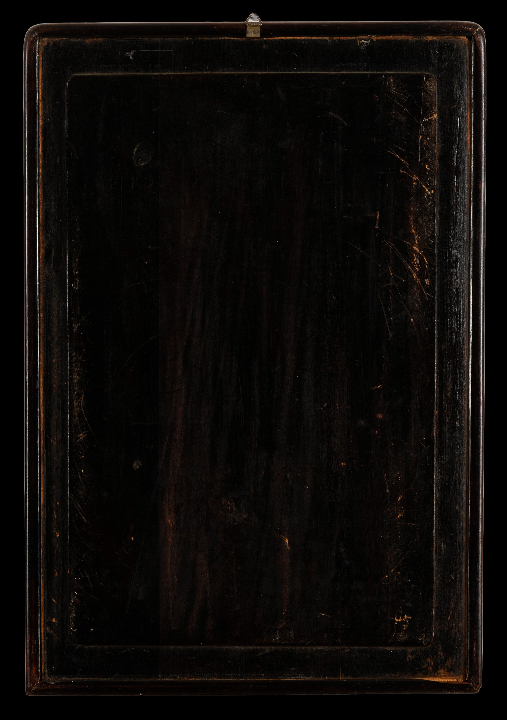 Cina, Placca in porcellana con scena di corte, Dinastia Qing (Daoguang, 1821-1850)