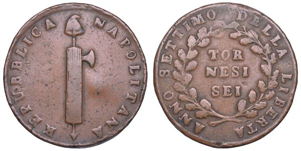NAPOLI. REPUBBLICA NAPOLETANA, 1799 6 Tornesi Anno VII (1799).