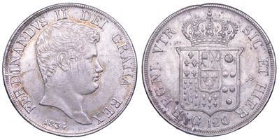 Ferdinando II di Borbone, Piastra da 120 Grana, Napoli, 1834
