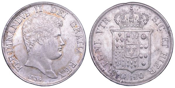 NAPOLI. FERDINANDO II DI BORBONE, 1830-1859. Piastra da 120 Grana 1834.