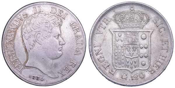 NAPOLI. FERDINANDO II DI BORBONE, 1830-1859. Piastra da 120 Grana 1834.