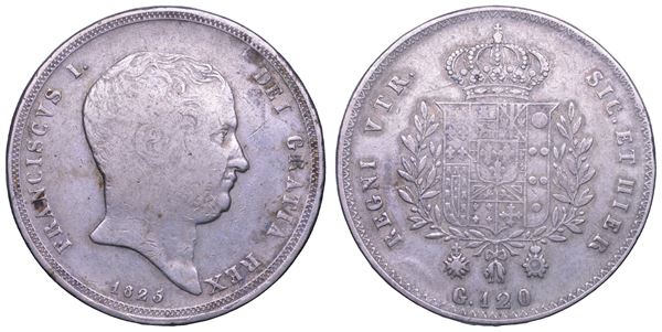 NAPOLI. FRANCESCO I DI BORBONE, 1825-1830. Piastra da 120 Grana 1825.