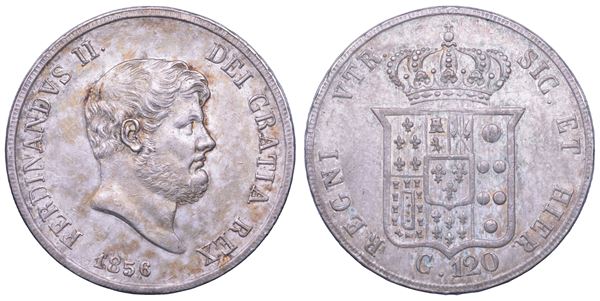 NAPOLI. FERDINANDO II DI BORBONE, 1830-1859. Piastra da 120 Grana 1856.
