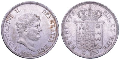 Ferdinando II di Borbone, Piastra da 120 Grana (Napoli), 1853