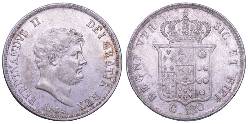 NAPOLI. FERDINANDO II DI BORBONE, 1830-1859. Piastra da 120 Grana 1853.  - Asta Numismatica Light - Cambi Casa d'Aste