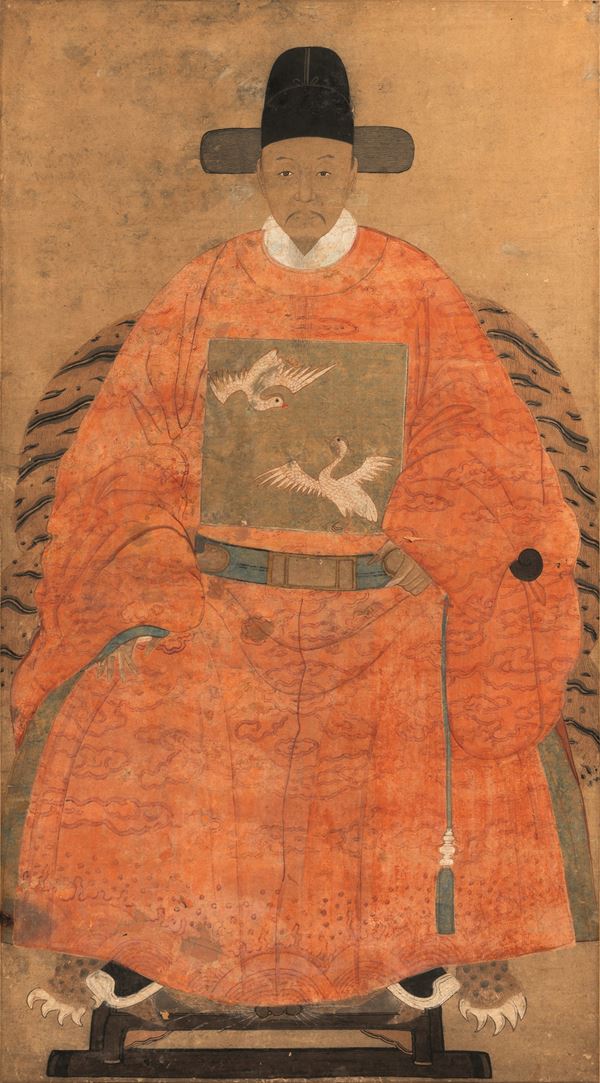 Portrait painting of a dignitary, China, Qing Dynasty, 18th century.