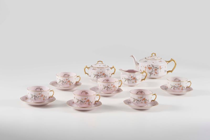 Servizio da tè. Doccia, Manifattura Richard Ginori, secondo quarto del XX secolo.  - Auction Majolica and Porcelain - Cambi Casa d'Aste
