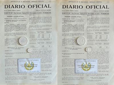 El Salvador e Turchia, Lotto di 3 monete commemorative in argento (1971–1972)