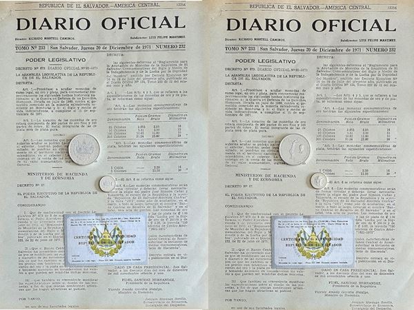 EL SALVADOR E TURCHIA. Lotto di 3 monete commemorative in argento soggetti vari.