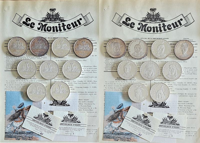 HAITI. Lotto di nove monete commemorative in argento soggetti vari.  - Asta Numismatica Light - Cambi Casa d'Aste