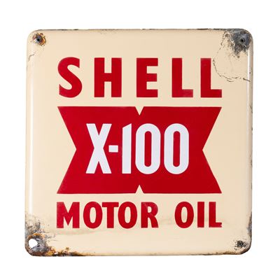 Shell, Insegna smaltata modello X-100