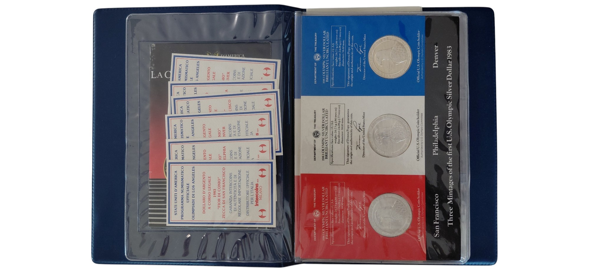 USA, Official Coin Program – Giochi Olimpici Los Angeles 1984, serie di 1 dollaro in argento 900‰...
