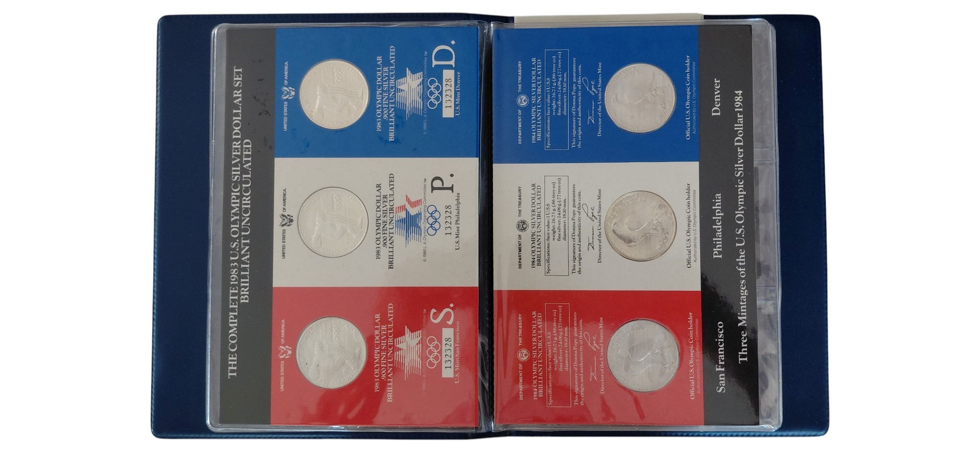 USA, Official Coin Program – Giochi Olimpici Los Angeles 1984, serie di 1 dollaro in argento 900‰...