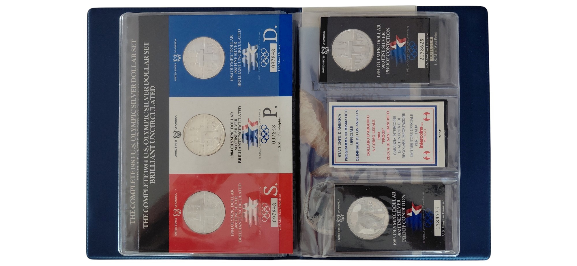 USA, Official Coin Program – Giochi Olimpici Los Angeles 1984, serie di 1 dollaro in argento 900‰...