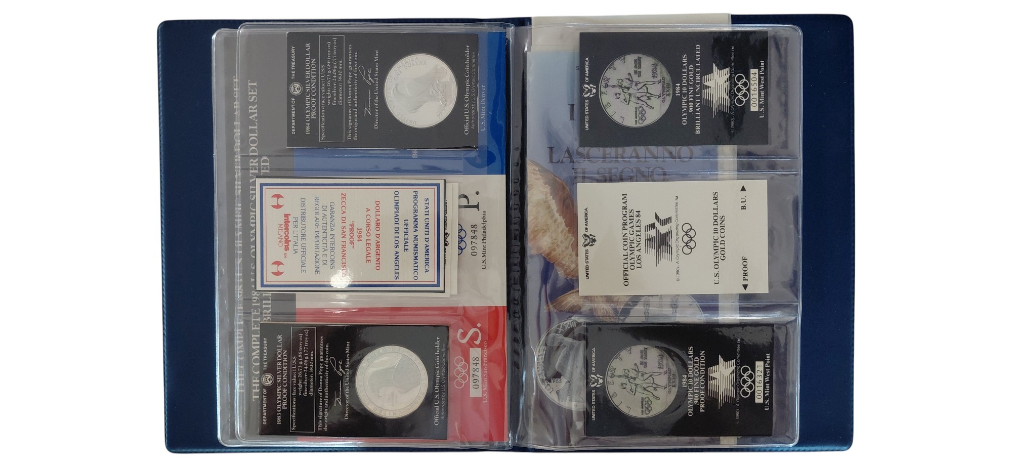 USA, Official Coin Program – Giochi Olimpici Los Angeles 1984, serie di 1 dollaro in argento 900‰...