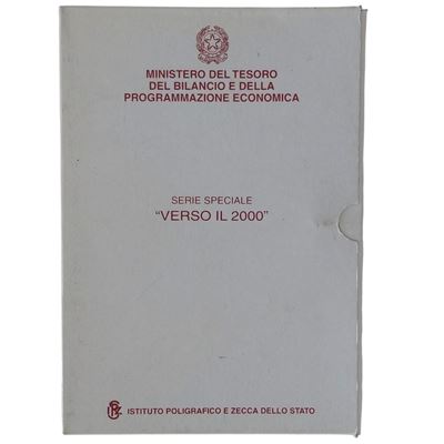 Italia, Serie speciale “Verso il 2000” (1998-2000) — cofanetto con 6 monete commemorative d’argen...
