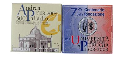 Cambi, Italia 2008, 2 monete da 10 Euro in argento 925‰ (Proof) commemorative