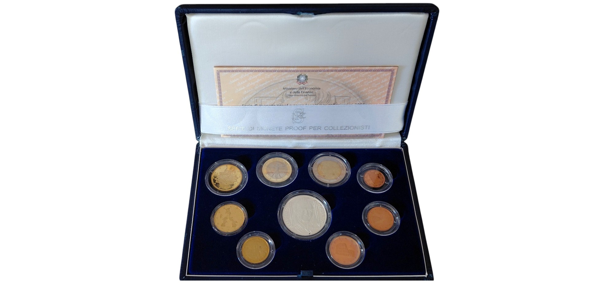 Italia, 2005. Divisionale in Euro “Fondo Specchio” (Proof/PP) dedicato all’85° Anniversario della...