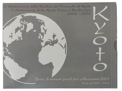 Italia, 2007 – Divisionale in euro “Fondo specchio” (Proof/PP), serie 5° Anniversario Protocollo ...