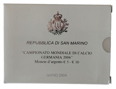 San Marino, dittico da 5 + 10 Euro “Fondo Specchio” (Proof), argento 925‰