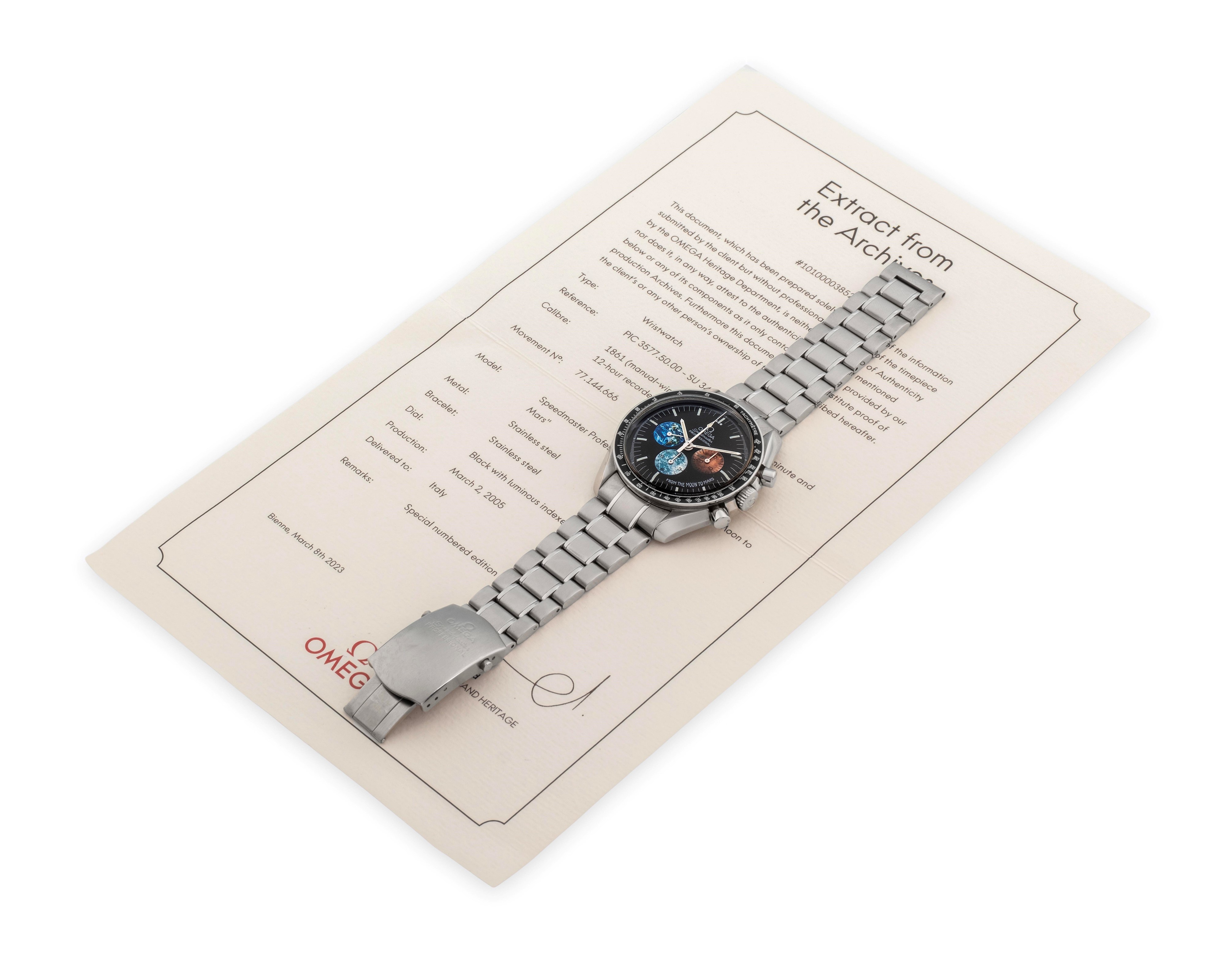 Omega - Speedmaster Professional Moonwatch “From the Moon to Mars”, acciaio, quadrante nero, cal....