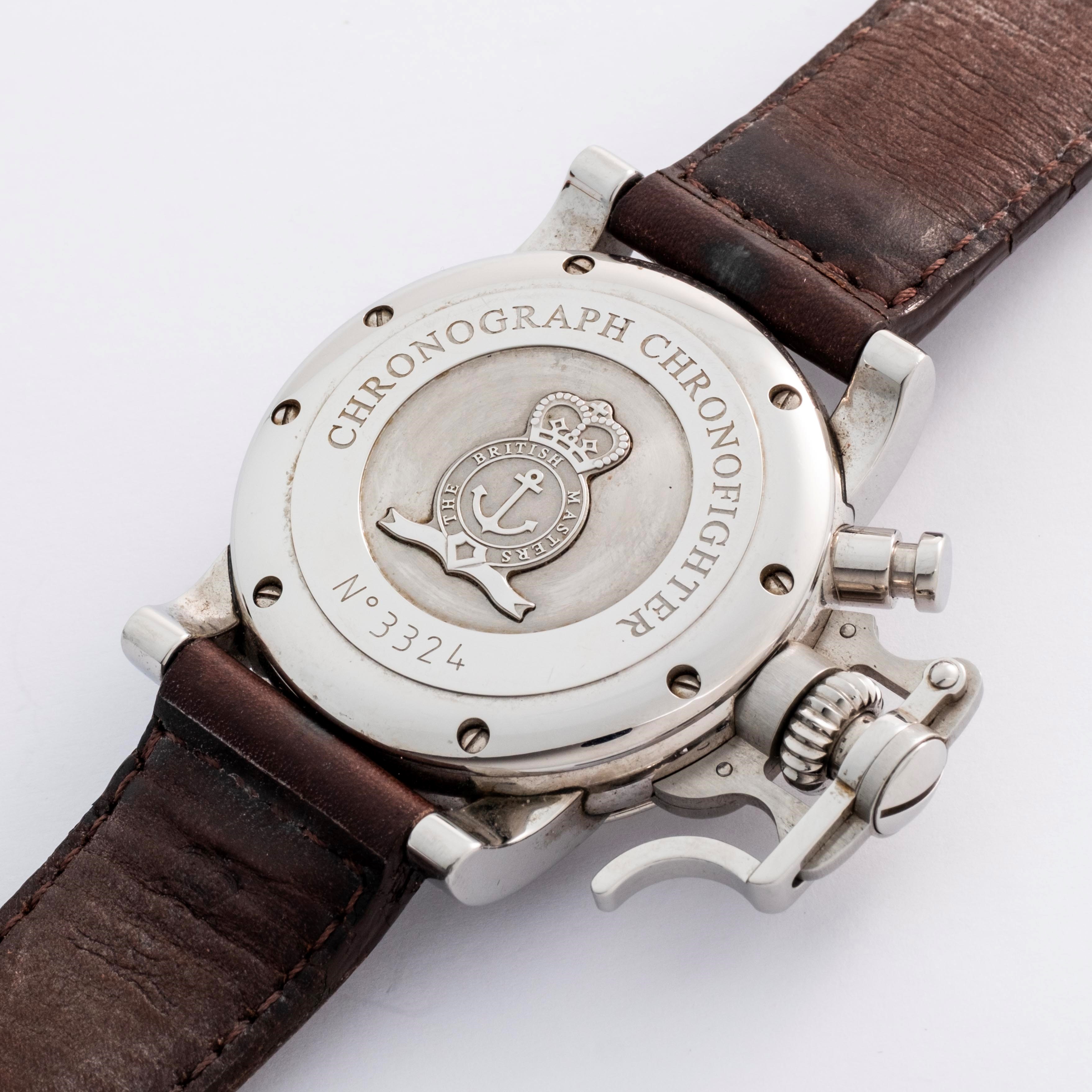 Graham - Chronofighter in acciaio con quadrante nero, movimento automatico calibro G1722
