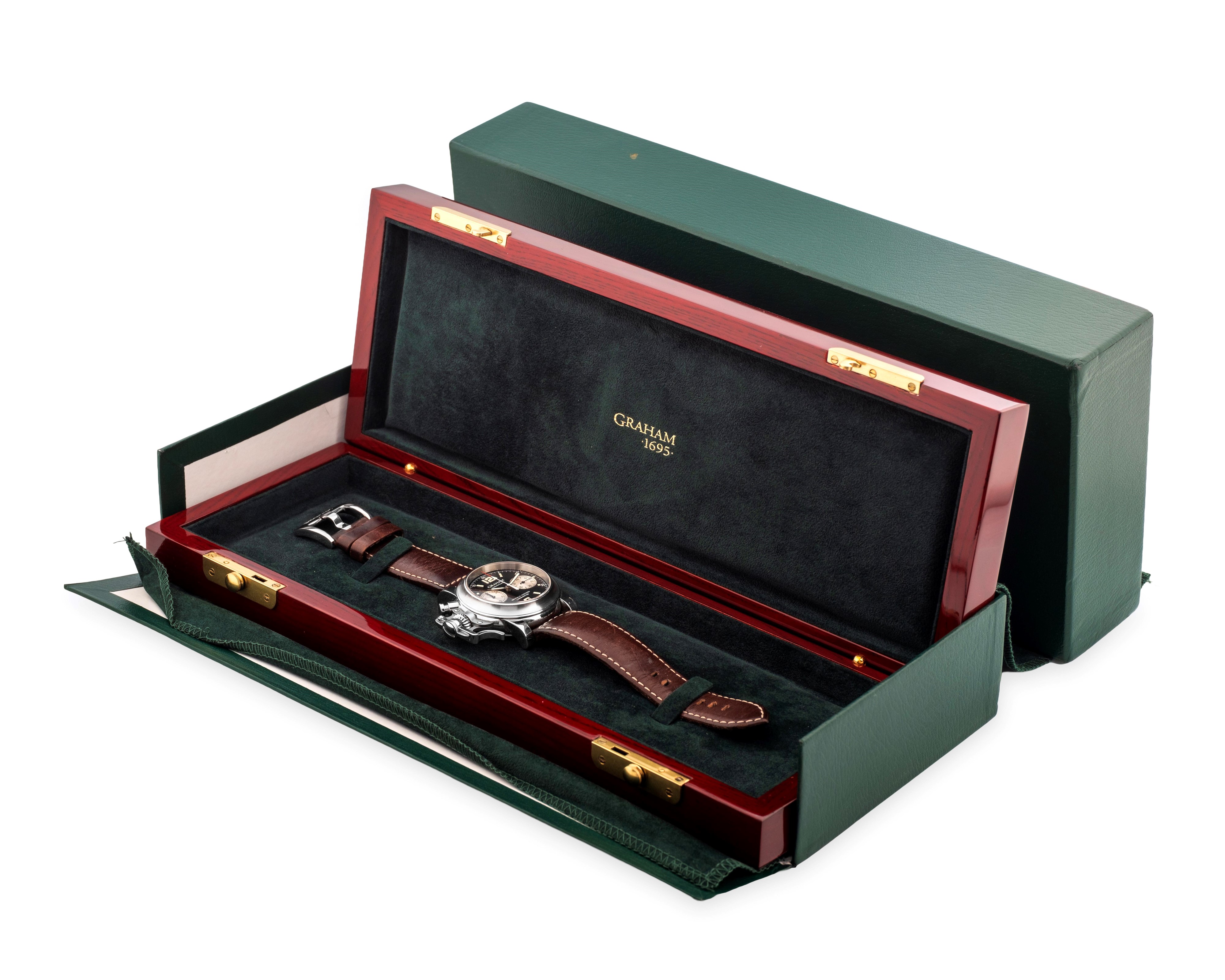 Graham - Chronofighter in acciaio con quadrante nero, movimento automatico calibro G1722