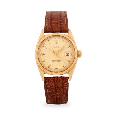 Datejust Ref. 6605 in oro giallo 18k con quadrante champagne (circa 1956)