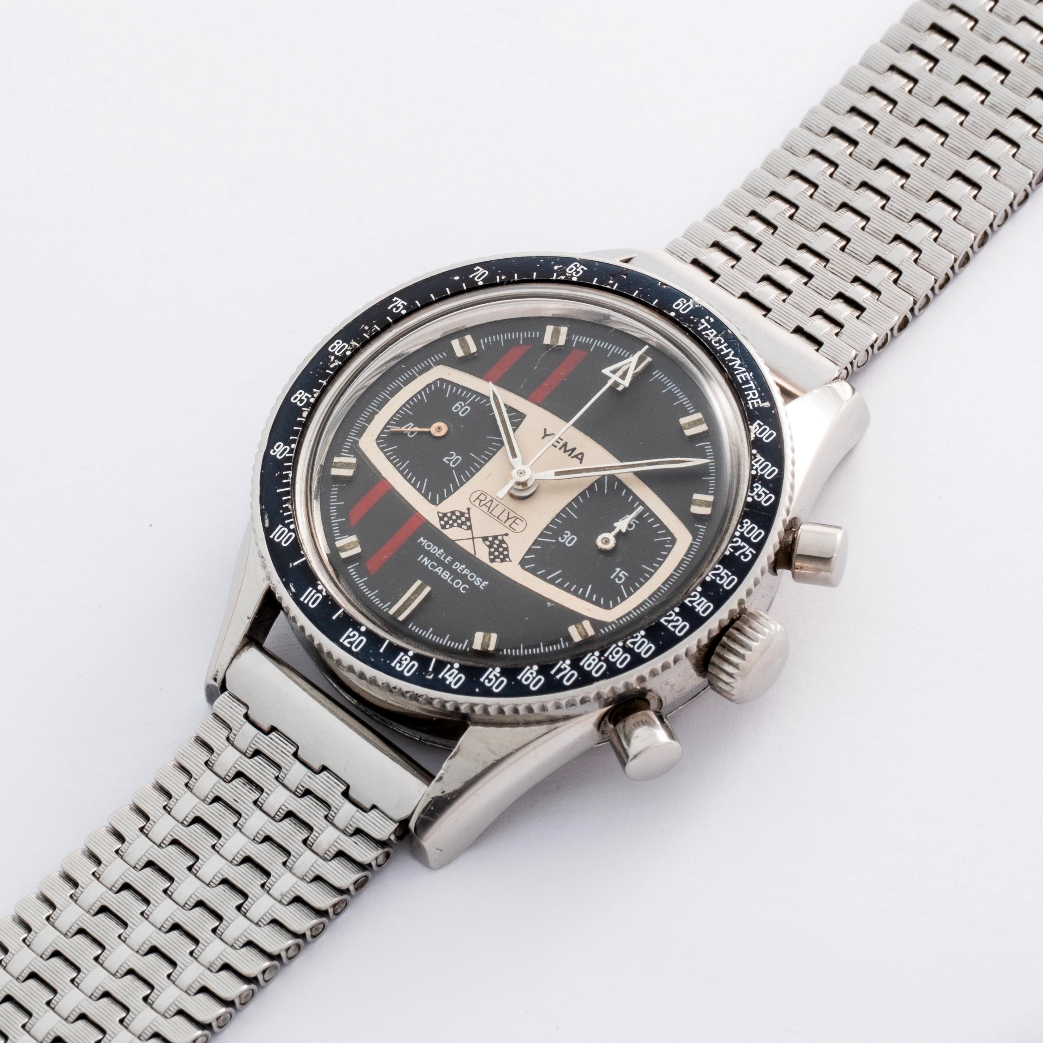 Yema - Cronografo Rallye “Mario Andretti” ref. 93016B, acciaio, circa 1970