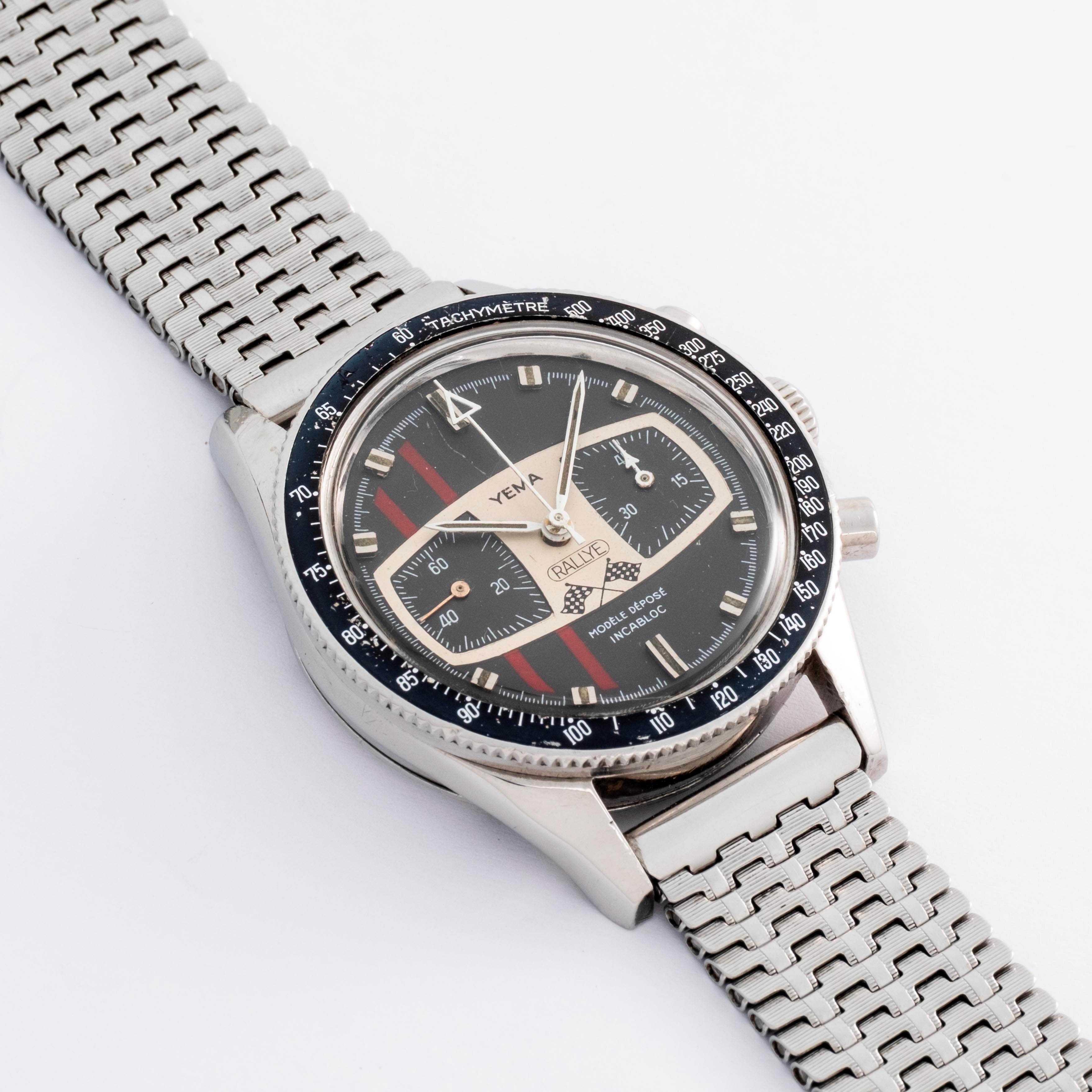Yema - Cronografo Rallye “Mario Andretti” ref. 93016B, acciaio, circa 1970
