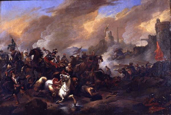Scontro di cavalleria tra Cristiani e Saraceni