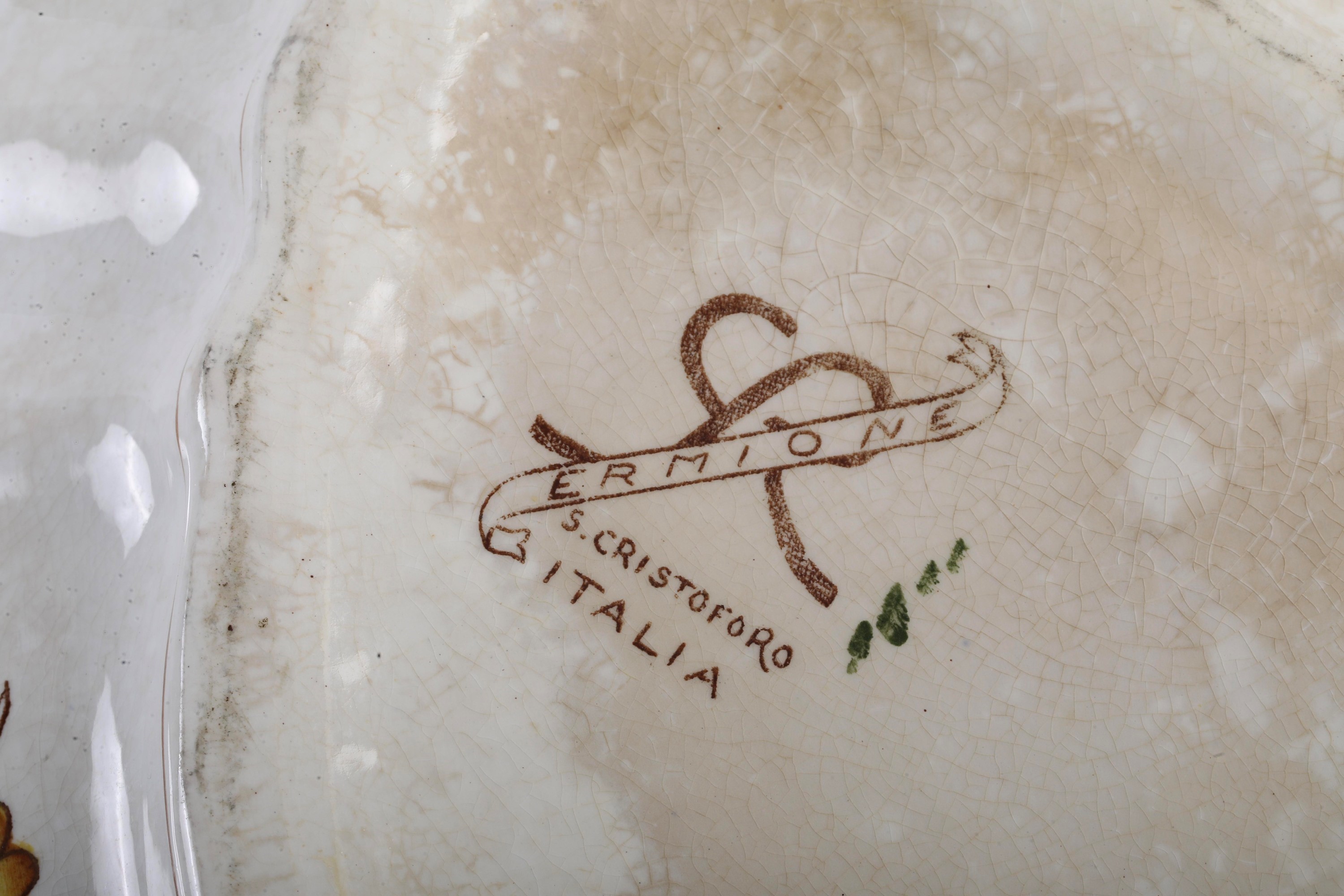 Manifattura San Cristoforo, Servizio “Ermione” (sei elementi), terraglia decorata