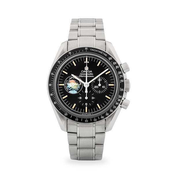 Omega - Professional Speedmaster Apollo XIII ref. 145.0022 in acciaio, quadrante nero con contatore al nove decorato con emblema ufficiale della missione Apollo XIII, esemplare 828/999, circa 1995