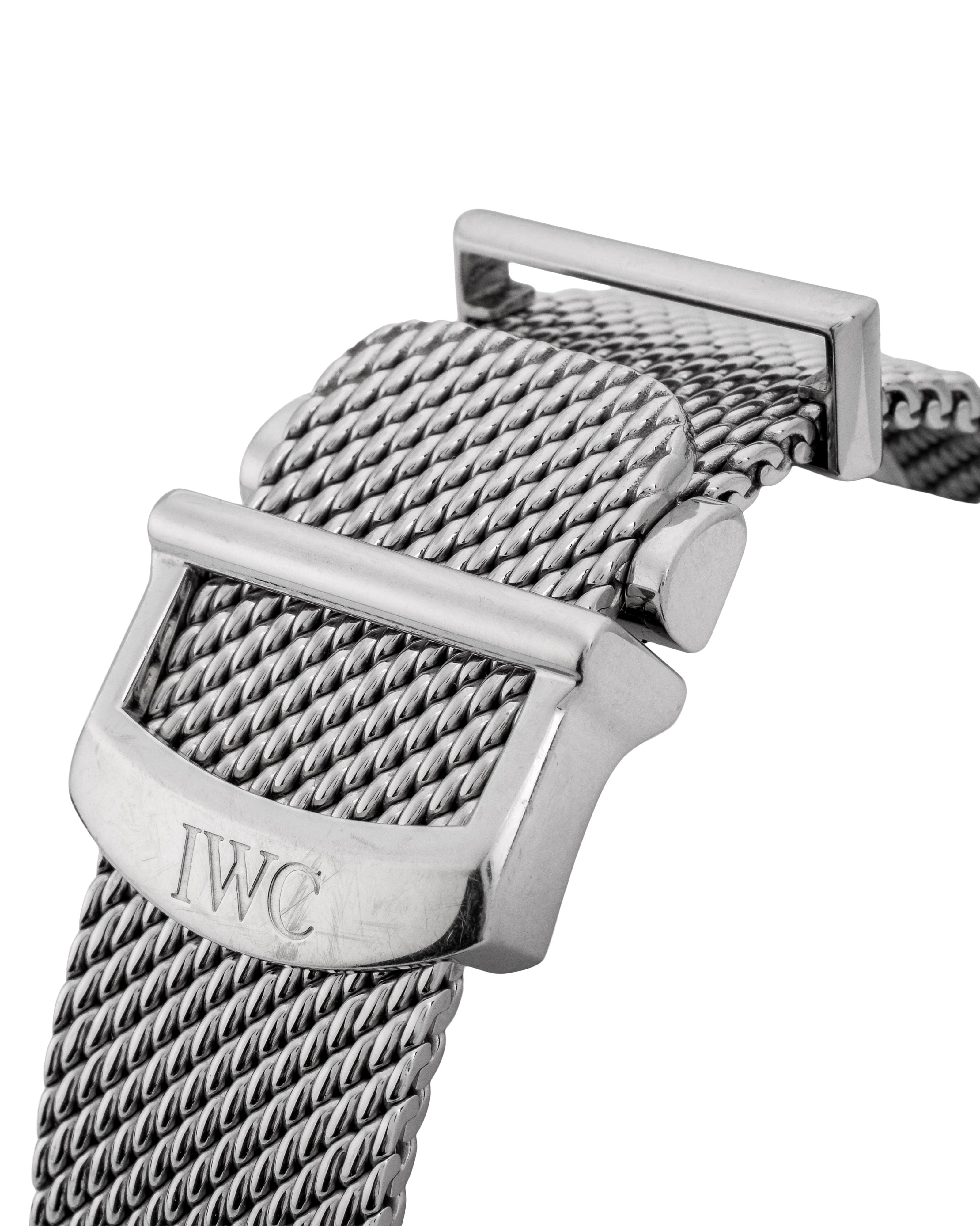Iwc - Cronografo Portoghese ref. 3714, acciaio, quadrante nero con contatori argentè