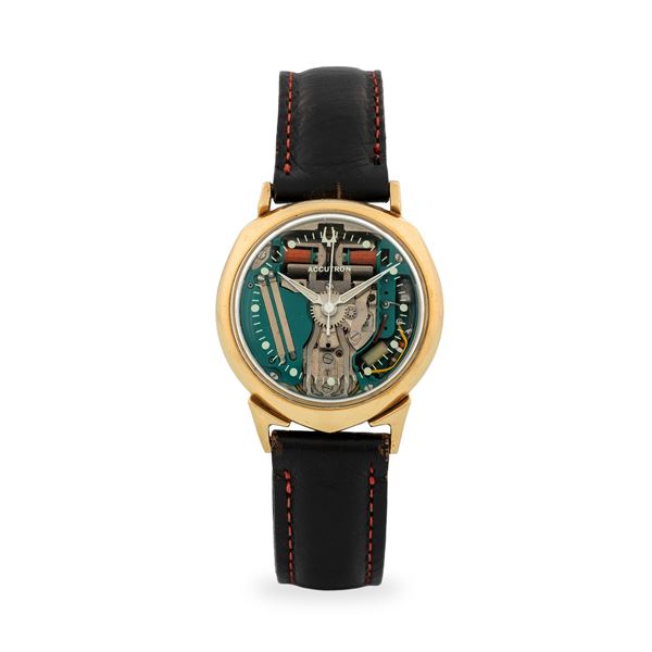 Bulova - Accutron Alpha Spaceview in oro giallo 14k, quadrante scheletrato, con scatola originale, circa 1970