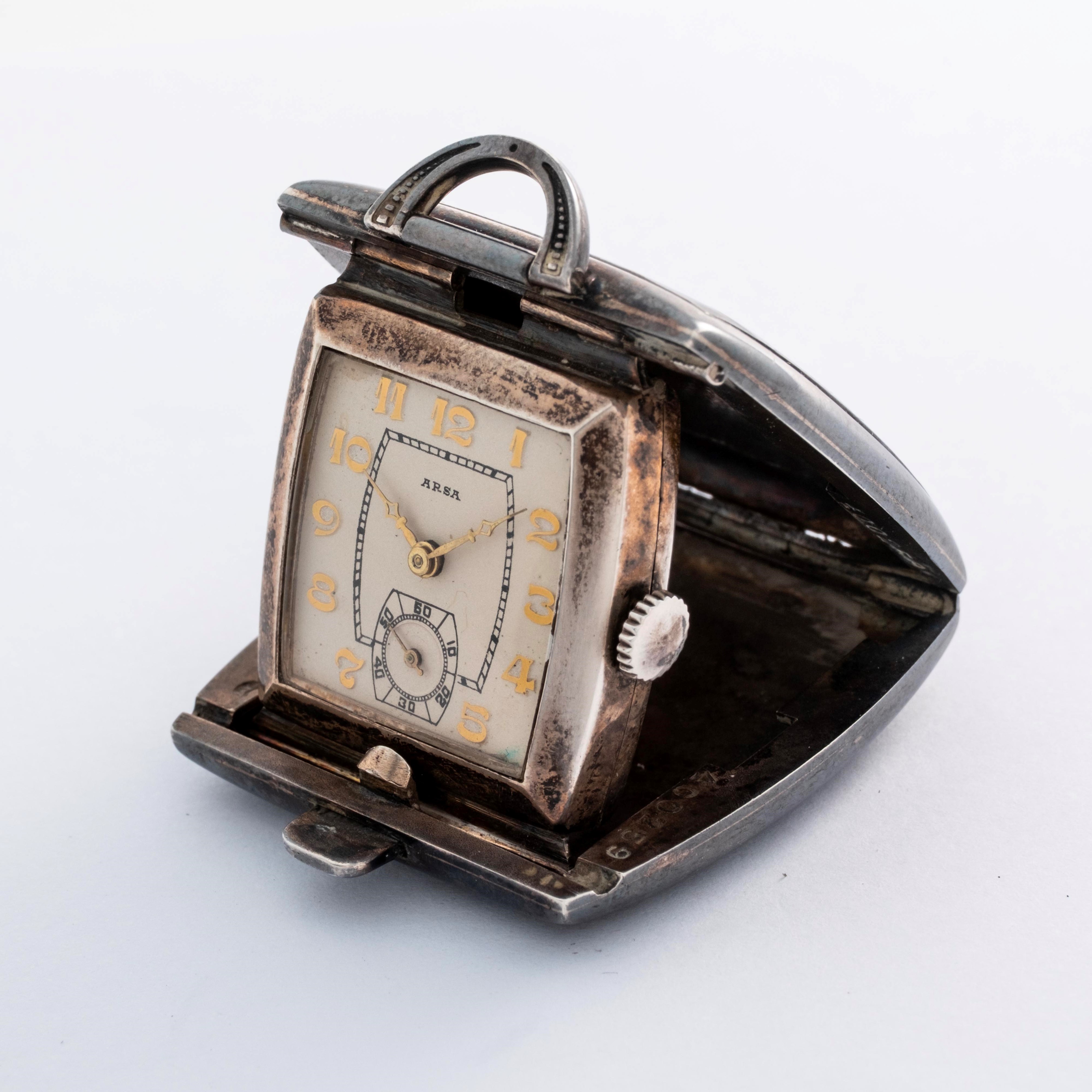 Arsa - Travel Watch in argento con quadrante argenté e piccoli secondi