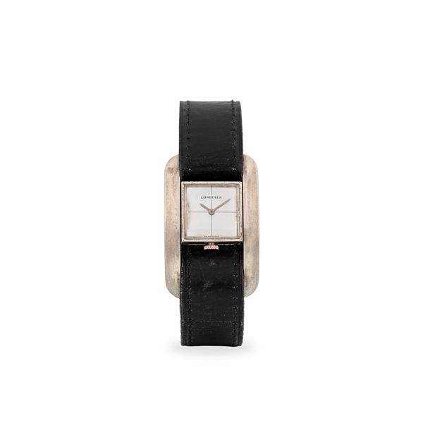 Peculiare Serge Manzon ref. 5024 in argento, quadrante specchiato a settori, circa 1970