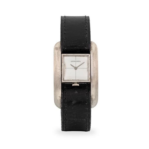 Longines - Peculiare Serge Manzon ref. 5024 in argento, quadrante specchiato a settori, circa 1970