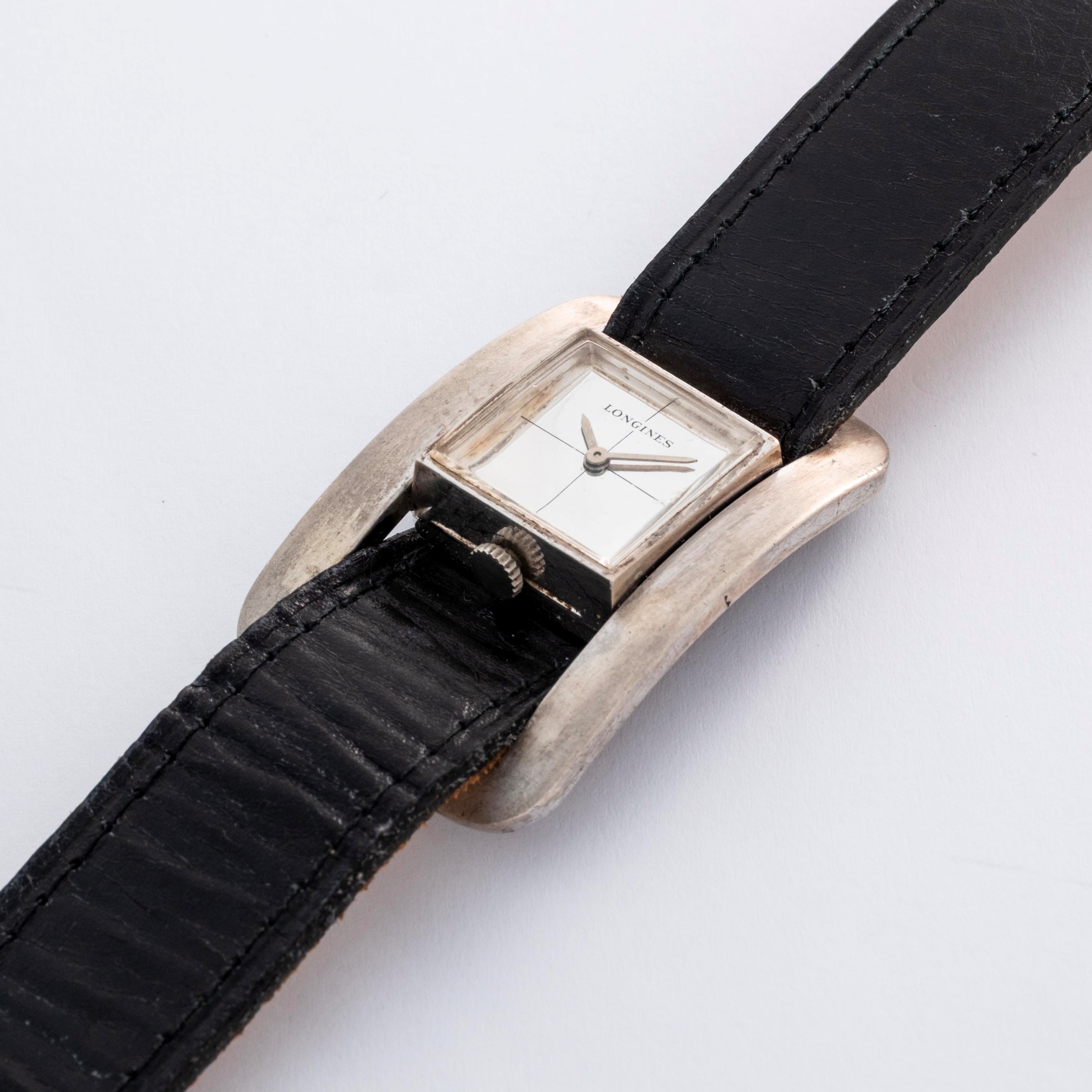 Longines - Solo tempo Serge Manzon ref. 5024 in argento, quadrante specchiato a settori