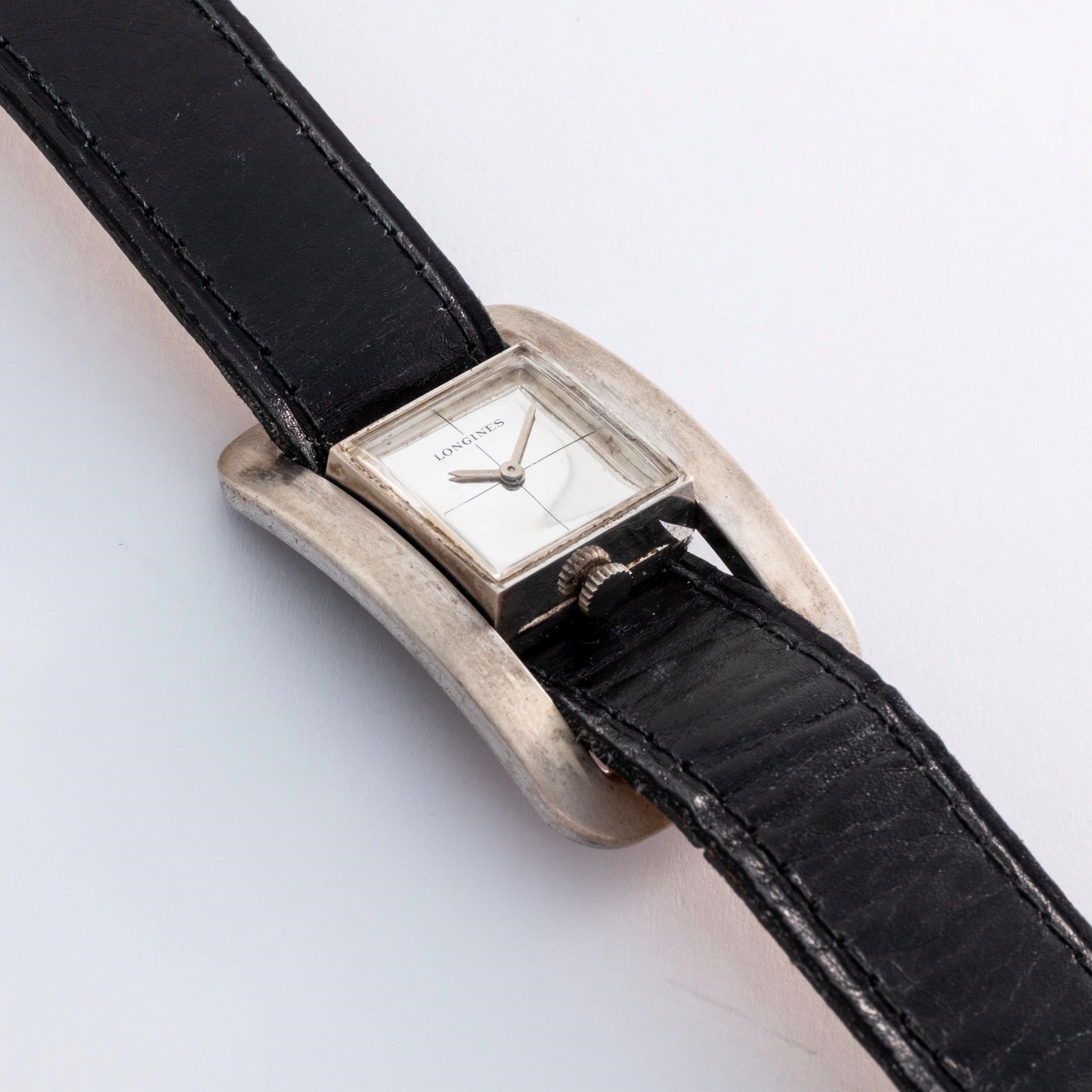 Longines - Solo tempo Serge Manzon ref. 5024 in argento, quadrante specchiato a settori