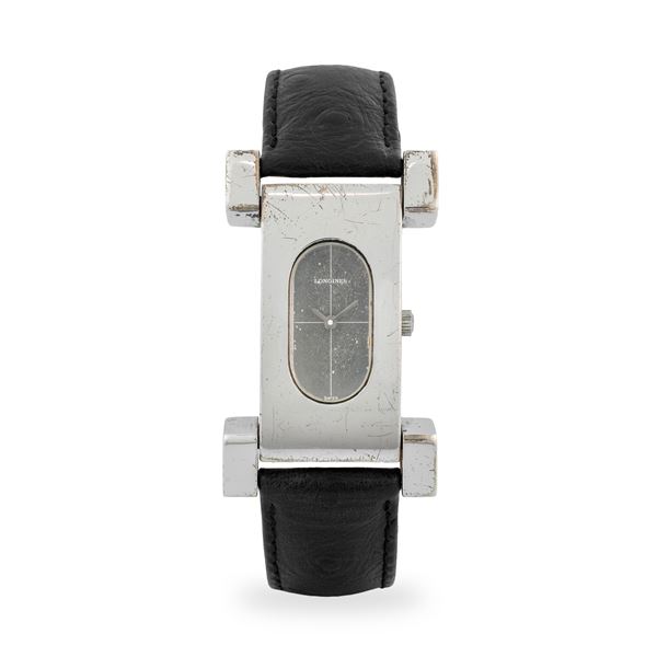 Longines - Insolito Serge Manzon ref. 5014 in argento, quadrante specchiato a settori, circa 1970